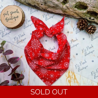 Festive Snowflake Sprinkles Christmas Dog Bandana